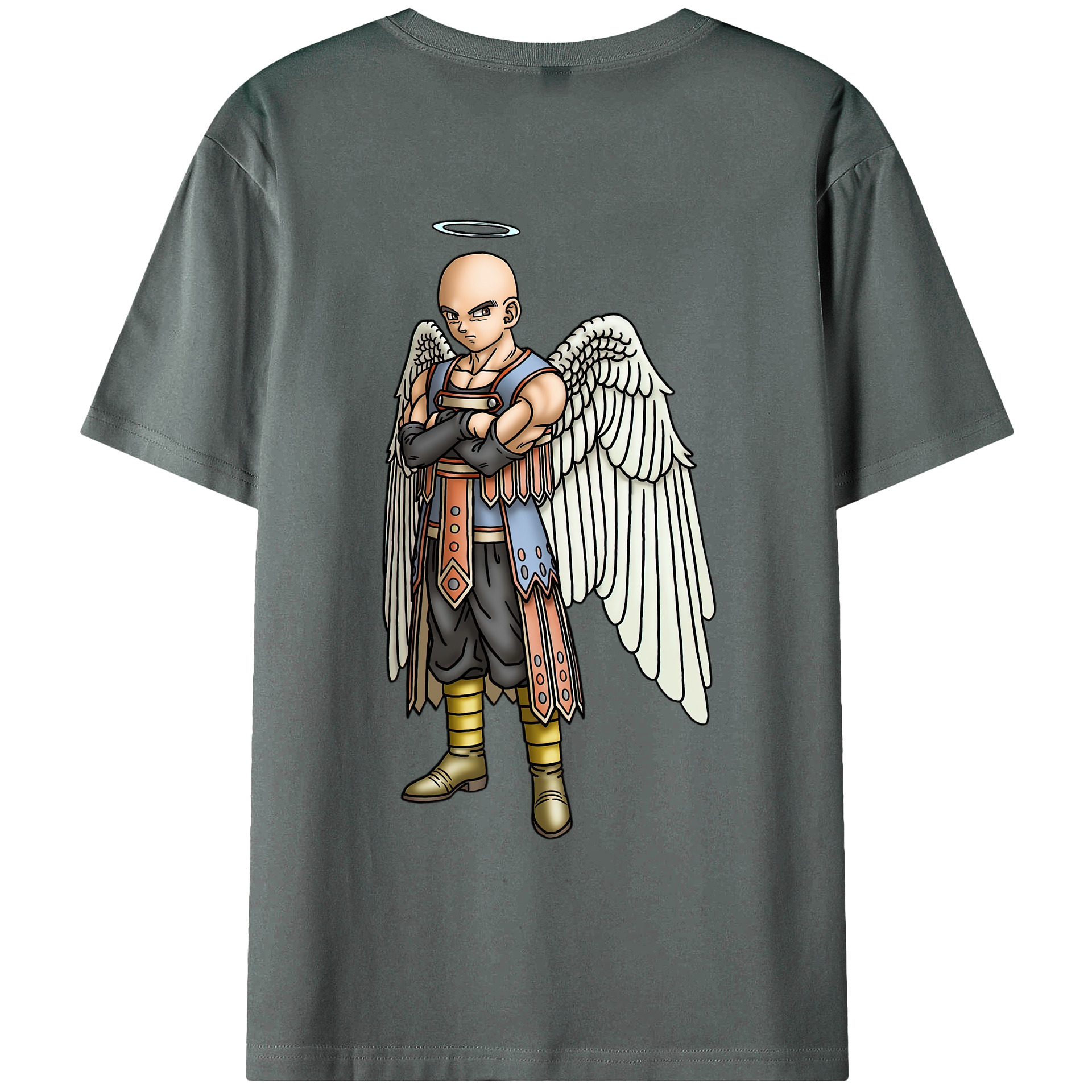 （画像用） ドラゴンクエスト Doragon Kuesuto Dragon Quest 綿100％ メンズ半袖Tシャツ（バックプリント） 通気性
